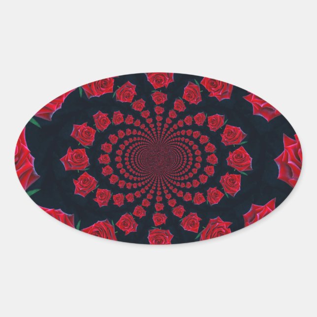 Adesivo Oval A Beleza dos Rosas: Fantasia Floral (Frente)