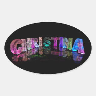 Adesivo Oval A Christina conhecida em letras extravagantes
