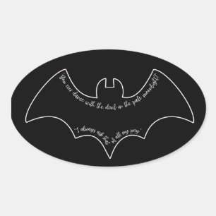 Adesivo Oval A Citação do Coringa de Batman (1989)