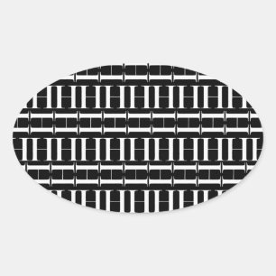 Adesivo Oval A letra inicial H do monograma, escolhe a cor do