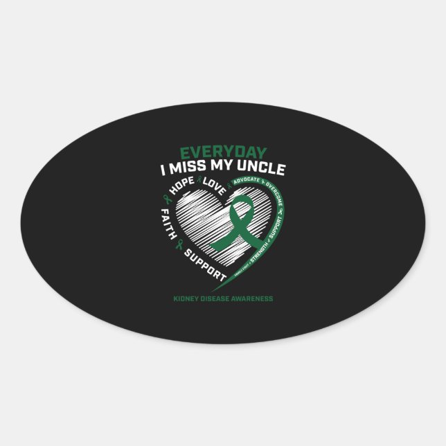 Adesivo Oval A Memória Adorável Oferece Perda Da Doença Do Tio  (Frente)