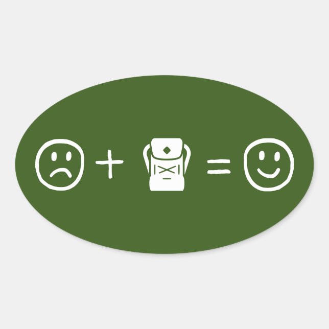 Adesivo Oval A mochila te deixa feliz (Frente)