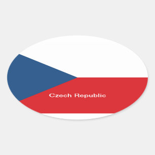 Adesivo Oval A república checa da bandeira