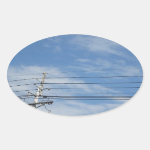 Adesivo Oval A skyline New-jersey EUA da natureza nubla-se o fu