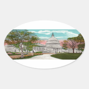 Adesivo Oval A Vintage do Capitólio dos EUA