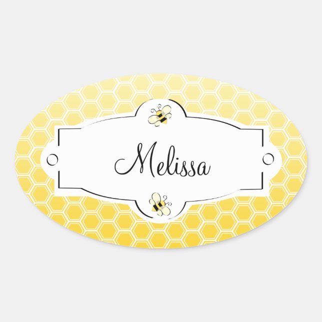 Adesivo Oval Abelha Doce (Frente)