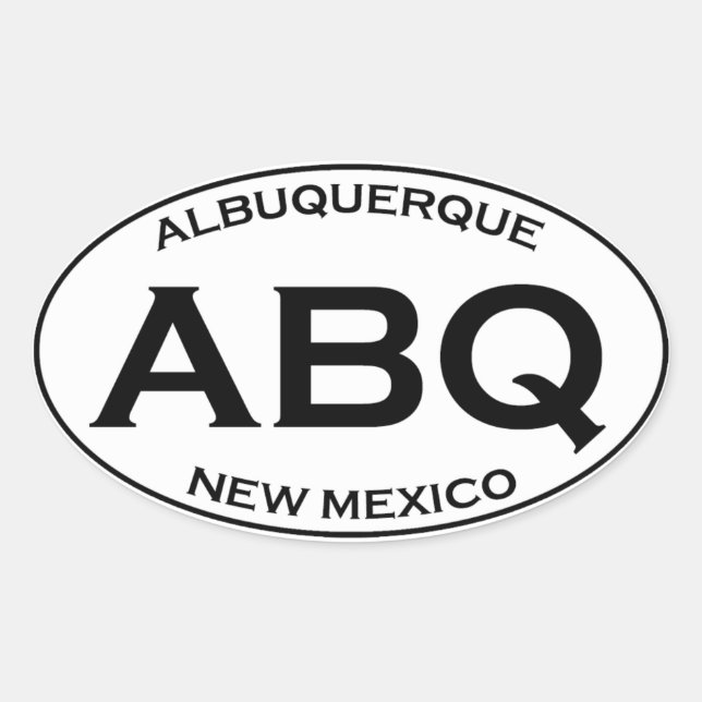 Adesivo Oval ABQ - Albuquerque Novo México (Frente)