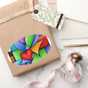 Adesivo Oval Abstrato