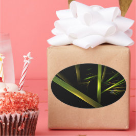 Adesivo Oval Abstrato de bambu