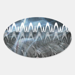 Adesivo Oval Abstrato de Impressão de arte impressionante