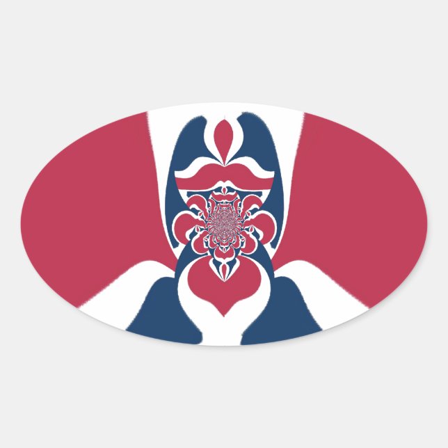 Adesivo Oval Abstrato E.T. Art Impressão (Frente)