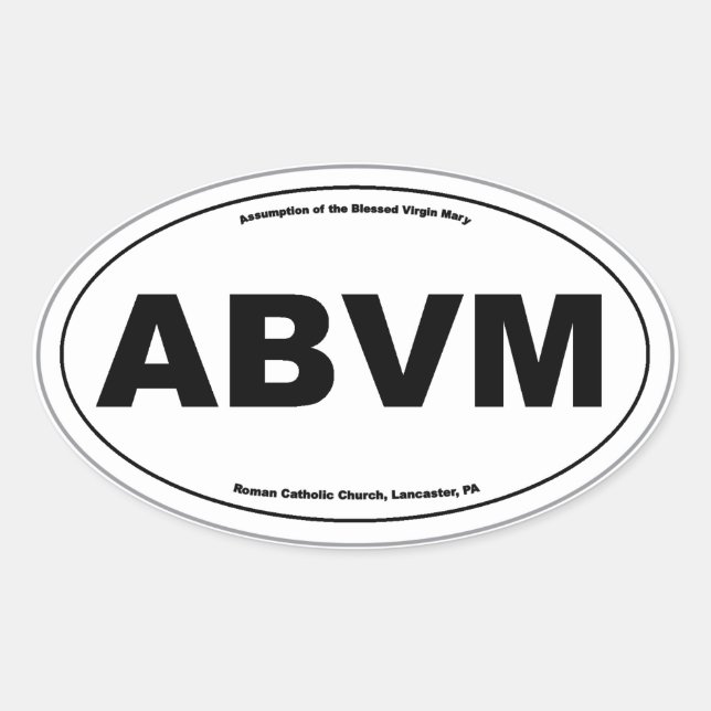 Adesivo Oval ABVM Oval Sticker (Presunção da Virgem Bênçada) (Frente)