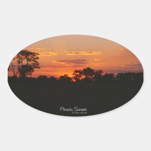 Adesivo Oval Acacia Sunset Oval Stickers (Frente)