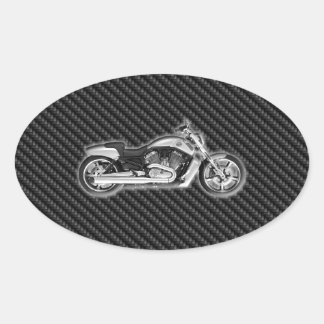 Adesivo Oval Acessório de Motocicleta 3D de Carbono Harley