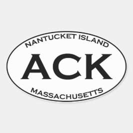 Adesivo Oval ACK - Nantucket Island Massachusetts