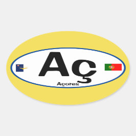 Adesivo Oval Acores (Açores) — Vinheta Oval Estilo Euro