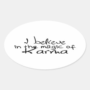 Adesivo Oval Acredito em Karma OVAL STICKER
