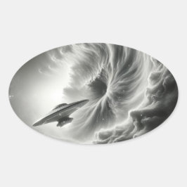 Adesivo Oval adereços espaciais