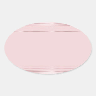 Adesivo Oval Adicione o seu texto Modelo em Branco Moderno Rose