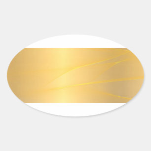 Adesivo Oval Adicione seu Vazio de texto Glamor Faux Dourado