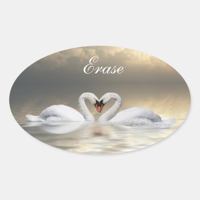 Adesivo Oval Adicione seus toques de texto (Frente)