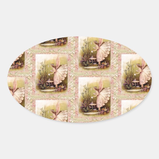 Adesivo Oval Adorável - Fairy Angel (Frente)