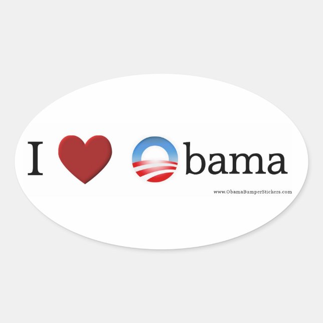 Adesivo Oval Adoro Obama Oval Sticker (Frente)
