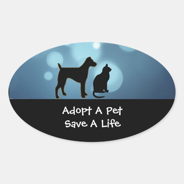 Adesivo Oval Adotar Um Pet Stickers (Frente)