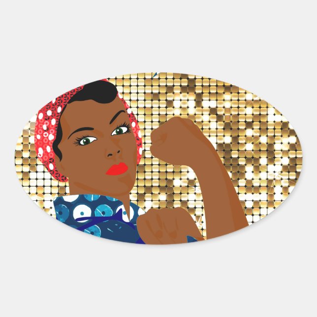 Adesivo Oval africano rosie o riveteiro (Frente)