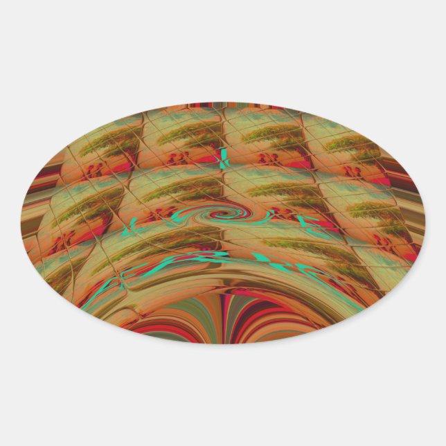 Adesivo Oval ÁfricaTradição Hakuna Matata Montanha Moti (Frente)