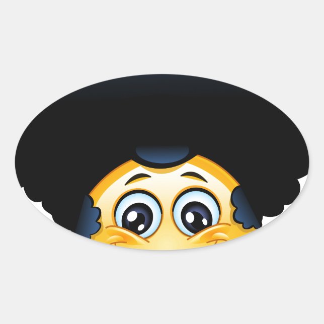 Adesivo Oval afro emoji (Frente)