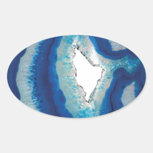 Adesivo Oval Ágata azul