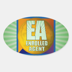 ADESIVO OVAL AGENTE INSCRITO DE LOGOTIPO EA