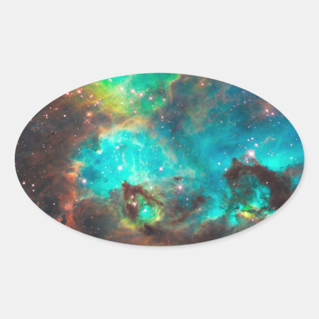 Adesivo Oval Aglomerado Estelar NGC 2074 (Frente)