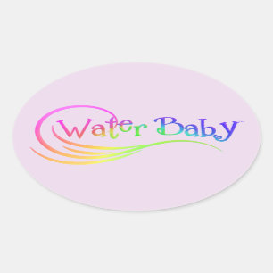 Adesivo Oval Agua Rainbow Sticker
