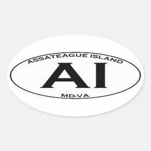 Adesivo Oval AI - Logotipo do Oval da ilha de Assateague