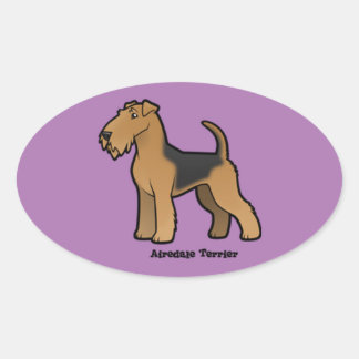 Adesivo Oval airedale terrier