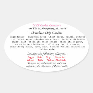 Adesivo Oval AlabaMA Cottage Law Label home bakery label