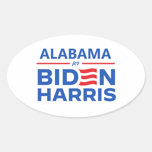 Adesivo Oval Alabama por Biden Harris (Frente)