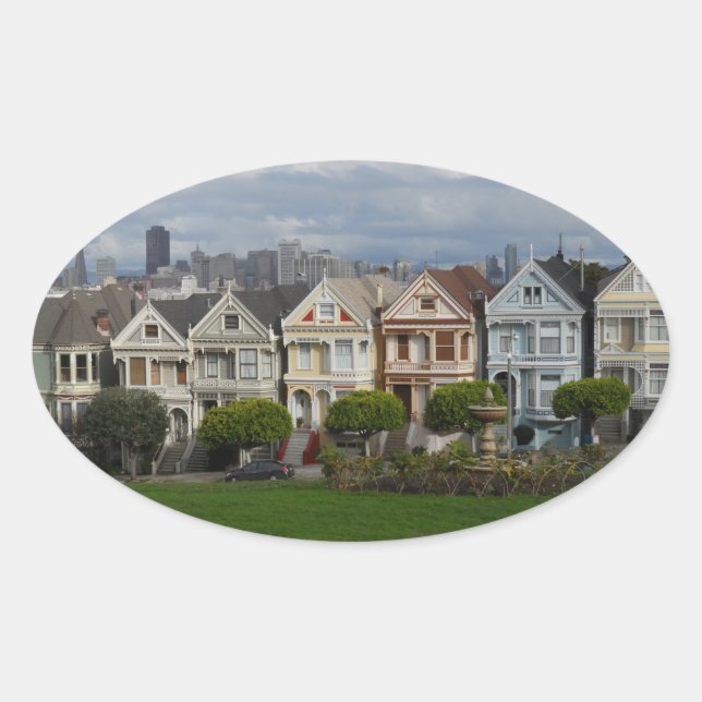Adesivo Oval Alamo Square, São Francisco (Frente)