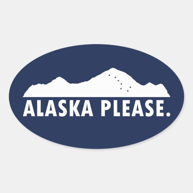 Adesivo Oval Alaska, por favor (Frente)