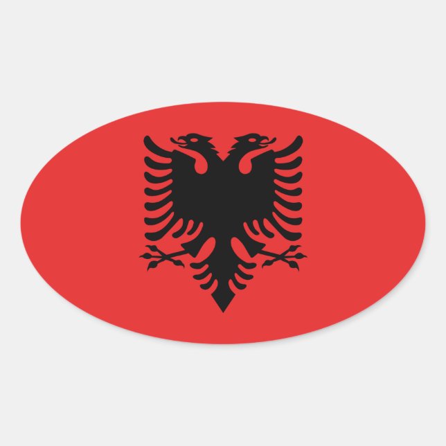 Adesivo Oval Albânia (Frente)