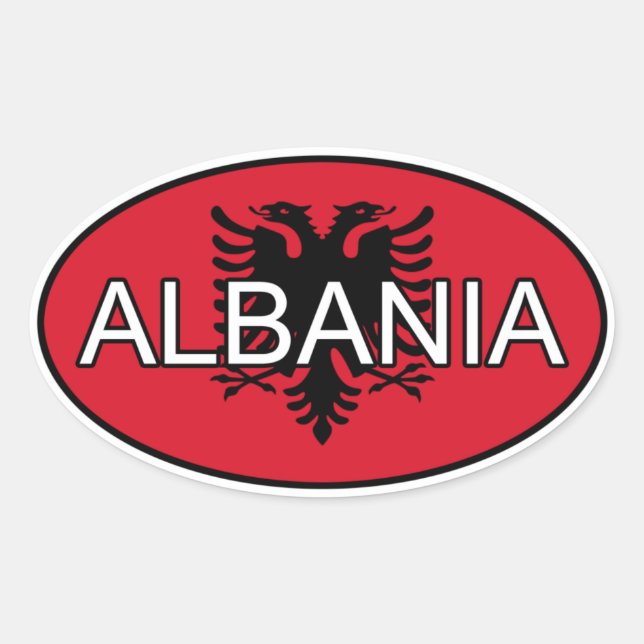Adesivo Oval Albânia Euro Sticker (Frente)