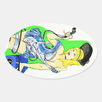 Adesivo Oval Alice no País das Maravilhas