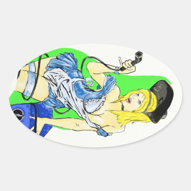 Adesivo Oval Alice no País das Maravilhas (Frente)