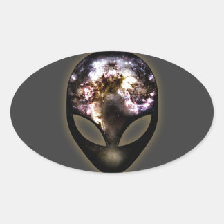 Adesivo Oval Alienígena cósmica