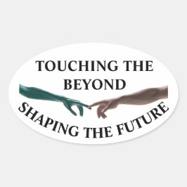 Adesivo Oval Alienígenas e humanos