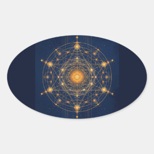 Adesivo Oval Alinhamento Estelar: A Geometria da Luz Interior