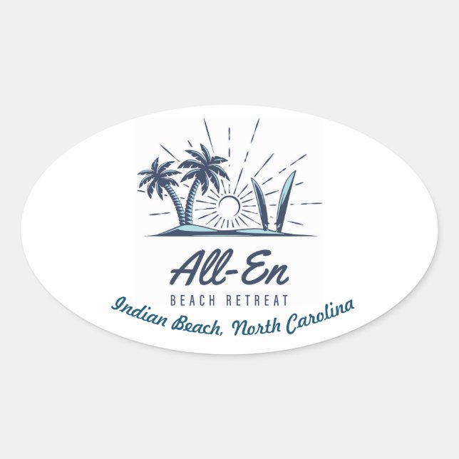 Adesivo Oval All-En Beach Retreat Sticker (Frente)