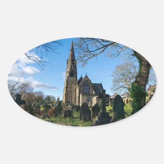 Adesivo Oval All Saints Church, Salterhebble (Frente)